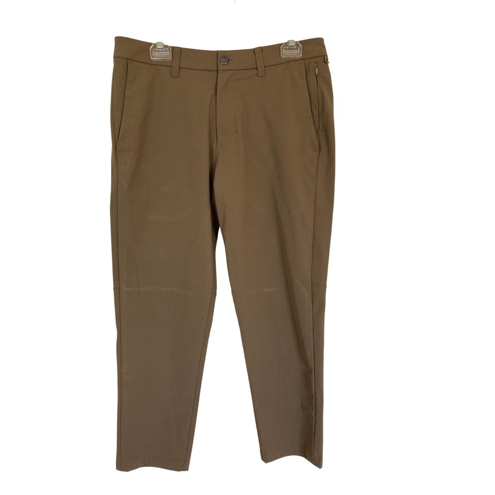 Lululemon Commission Slim Fit Pant Tan Khaki Warpstreme Chino Mens Trouser 32x26